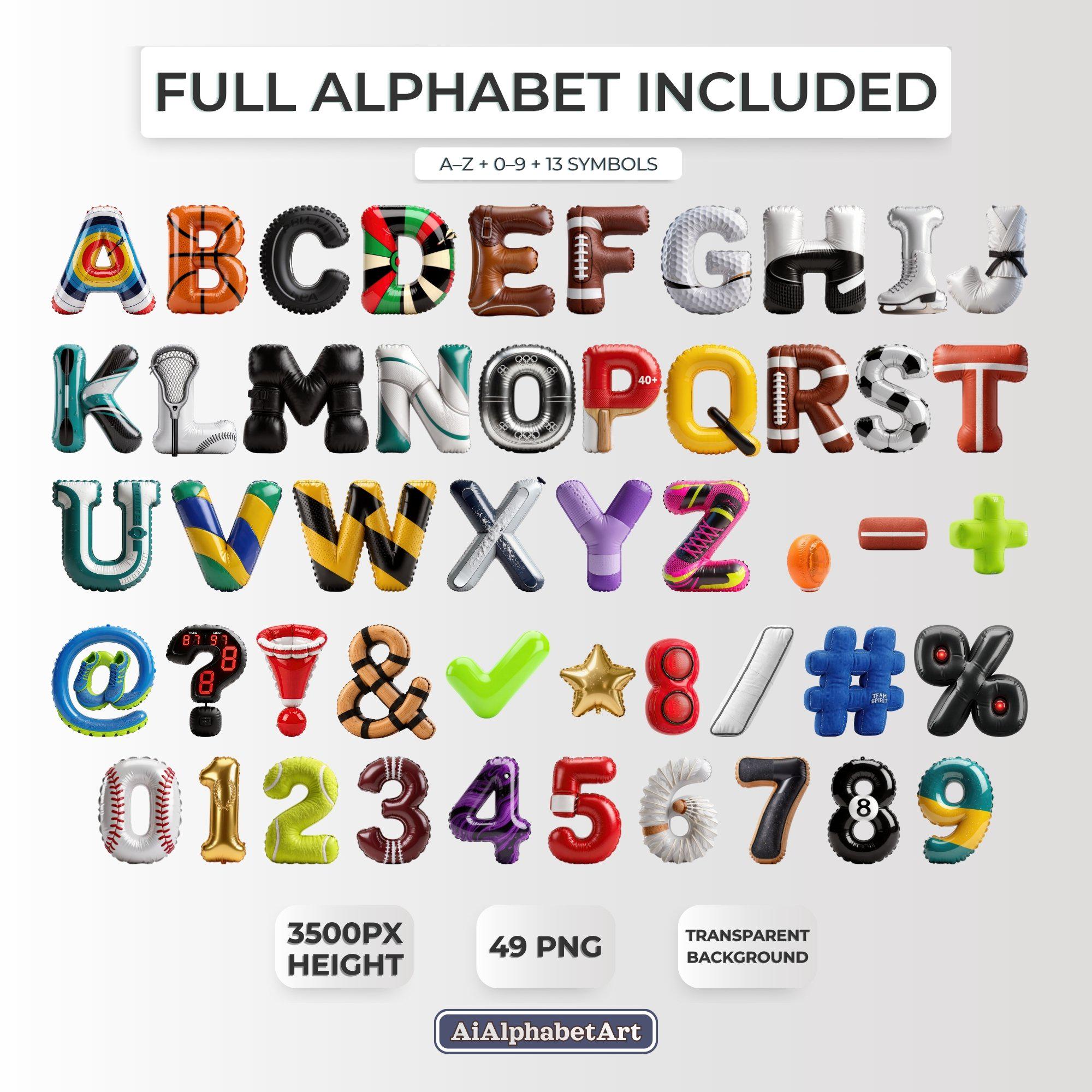 Sports Inflatable Alphabet PNG | 49 PNG Transparent | 3500px ...