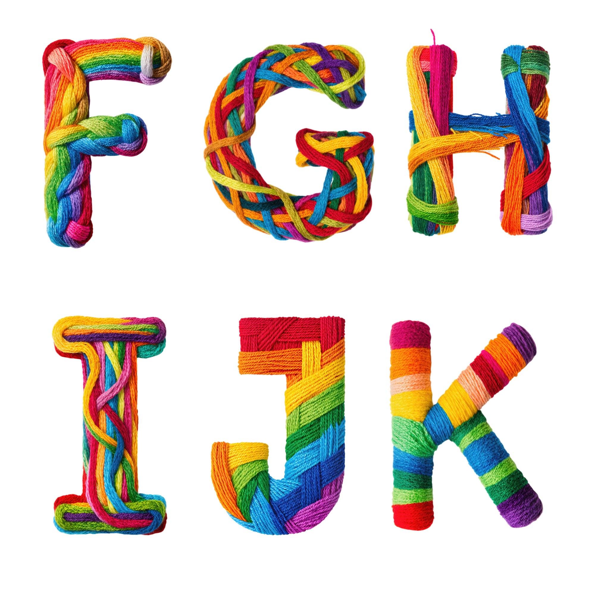 Yarn Letter R Rainbow Yarn Alphabet PNG Letters & Numbers | Fiber Art Monogram ...