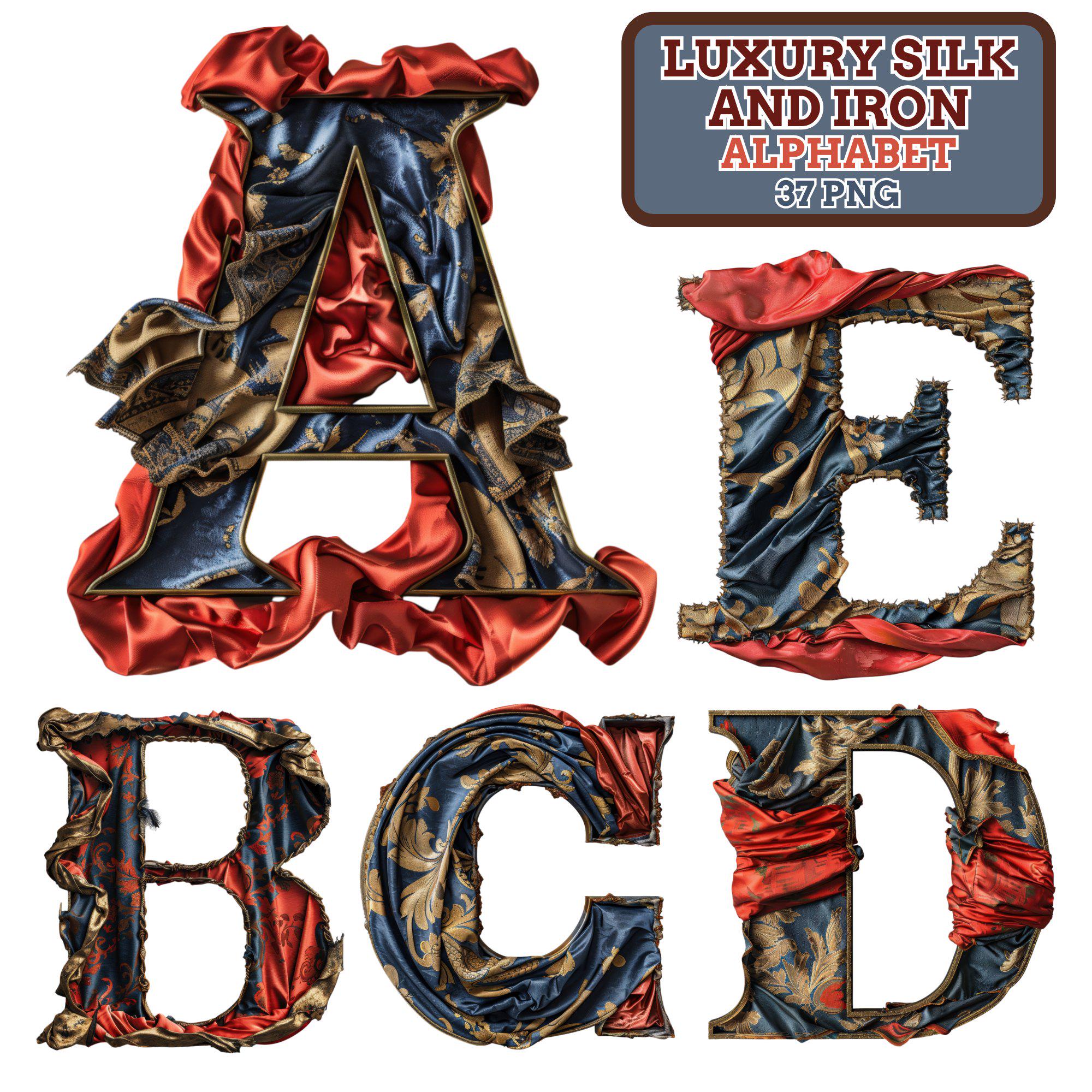 Blogfonts Iron Robe Luxury Silk & Iron Alphabet Clipart: Vintage Monogram Font (digital ...