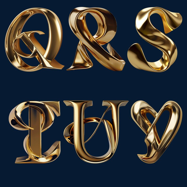Golden Ratio Alphabet PNG | 3D Gold Letters & Numbers | 37 PNG Set ...