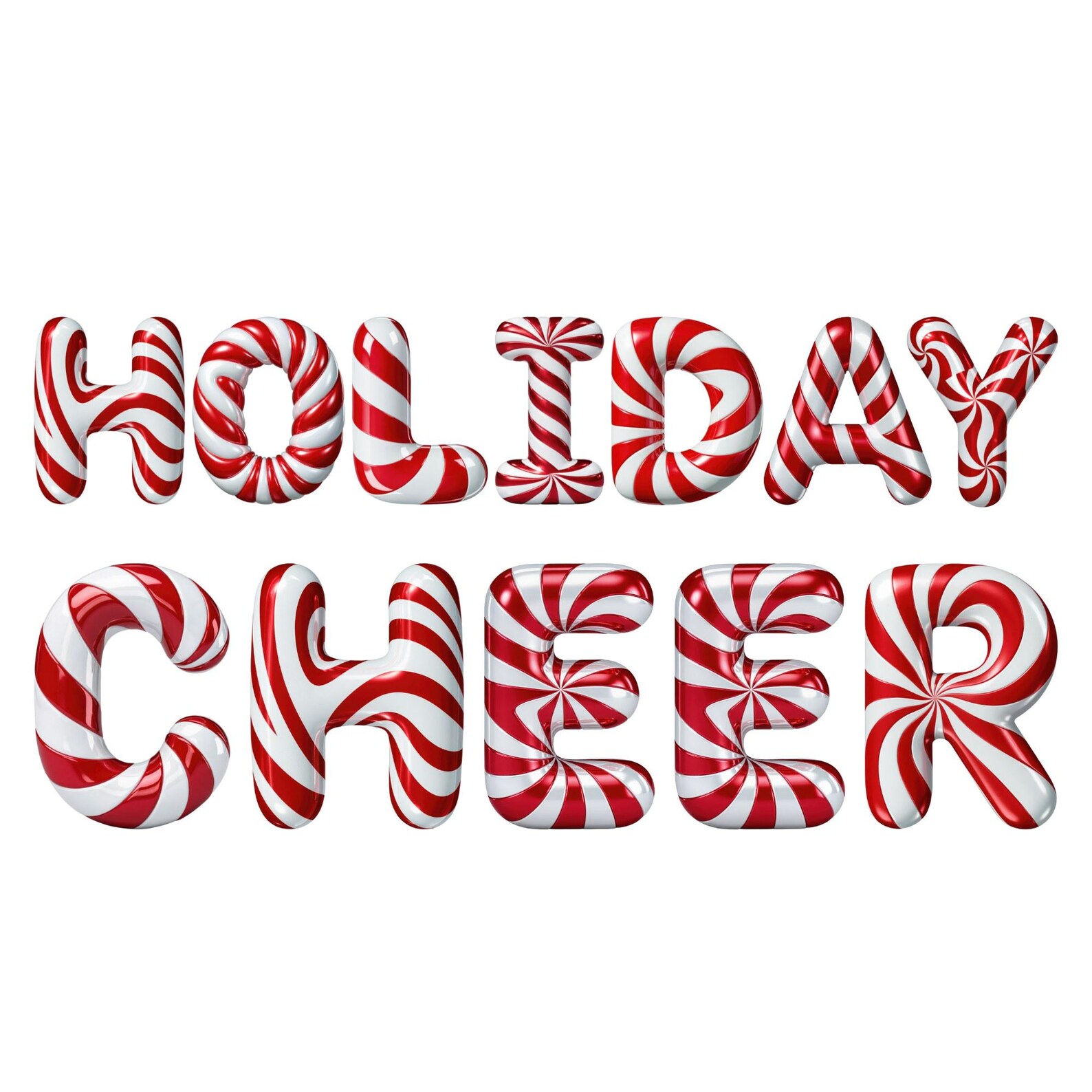 3D Candy Cane Alphabet PNG, Christmas Clipart (digital Download) - Etsy