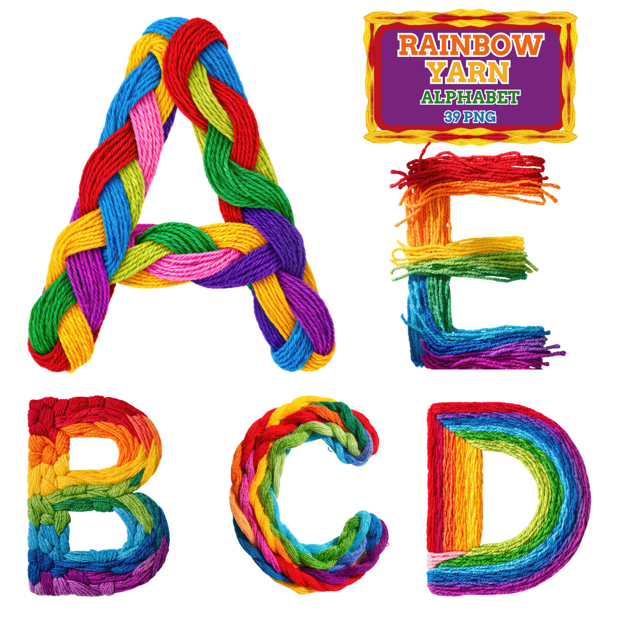 Yarn Letter R Rainbow Yarn Alphabet PNG Letters & Numbers | Fiber Art Monogram ...