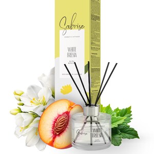 Reed Aroma Diffuser Vit Fresia, Stresslindring, Ukrainska presentidéer, Tackpresent, Terapeutpresent, Tillverkad i Ukraina