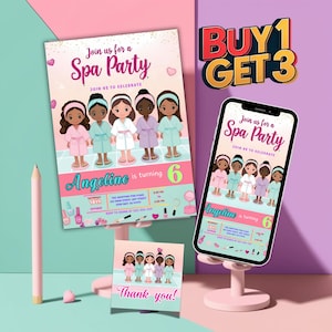 Editable Spa Party Invitation Glam Pamper Tween Birthday  Manicure & Pedicure Invite Template  Girls Spa Birthday Celebration Canva Download