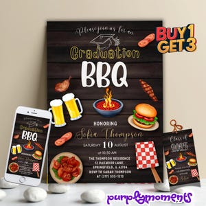 Graduation BBQ Invitation Template: Backyard Cookout (Digital Download)