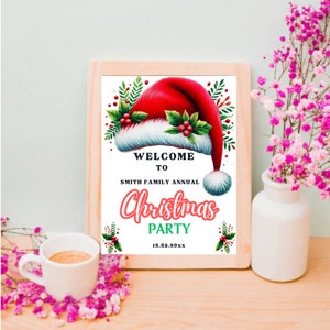 Editable Christmas Party Welcome Signs Template Holiday Party Welcome ...