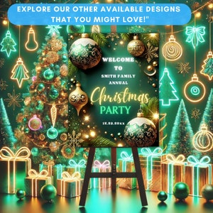 Editable Christmas Party Welcome Signs Template Holiday Party Welcome ...