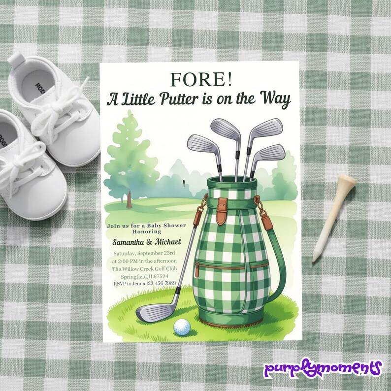 Banner „A Little Putter Is On The Way“ – Süßes Banner Für Baby- Oder Golf-Enthusiasten
