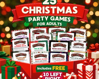 Christmas Party Games for Adults 25 Printable Holiday Bundle PDF, Office Party Icebreakers, Instant Download, Bonus Left Right Story Game