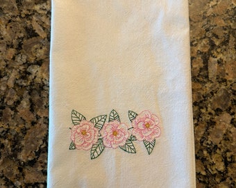 Embroidered Flower Kitchen Towel-assorted designs