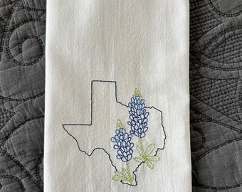Embroidered State flower Kitchen towel- chose your state