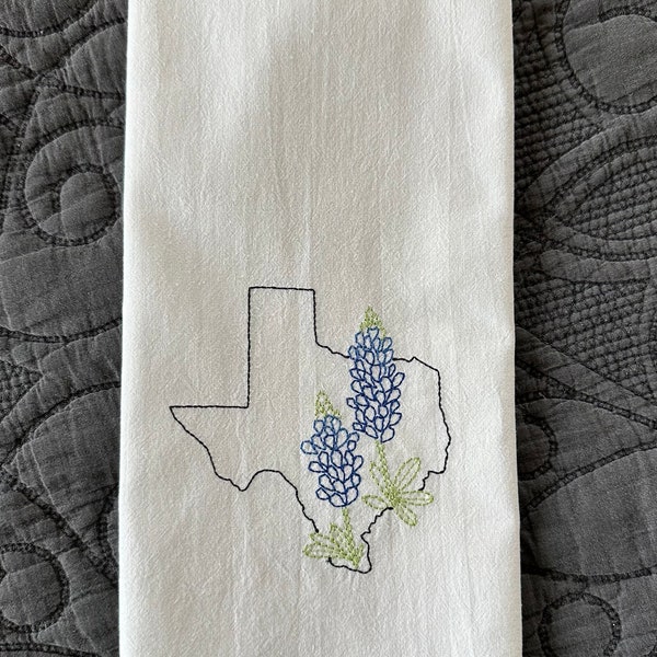 Embroidered State flower Kitchen towel- chose your state