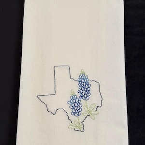 Toalla de tela de saco bordada con la flor estatal: elige tu estado.