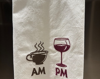 AM/PM Coffee and Wine Kitchen Towel