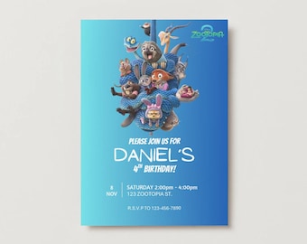 ZOOTOPIA TWO Movie Birthday Invitation, Kids Party Invitation, Zootopia Two Movie Theatre Invitation, Kids Party Theme Invitation (Digital)