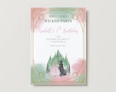 WICKED FOR GOOD Invitation, Wicked Two Birthday Invite, Girl Birthday Invite, Kids Party Theme Invitation, Wicked Digital Invite