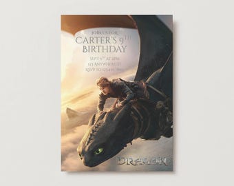 How to Train Your Dragon Digital Birthday Invitation, Boy Party Theme, Kids Party Movie Theme, How to Train Your Dragon live action Party