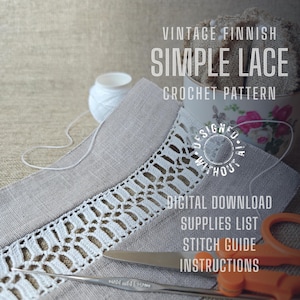Simple Lace Insertion Finnish Vintage Crochet Pattern
