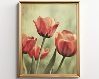 Rosa Tulpen druckbare Wandkunst Tulpe Digitaldruck Frühling Dekor Wandkunst rosa Tulpen druckbare Wohnkultur Tulpe Wanddekor rosa Tulpe Print