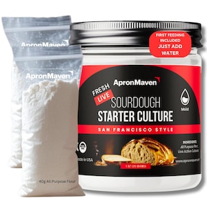 Sourdough Starter Culture Live with Pre-Measured Flour for First Feeding - Just Add Water - Easy Sourdough Starter Kit - San Francisco Style