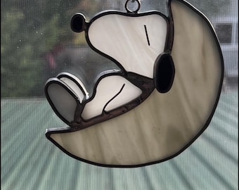 Sleeping dog stained glass