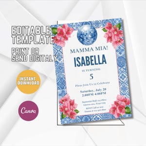 Mamma Mia, Dancing Queen, Invitation Birthday Party, Mammamia invitation Bachelorette Invite, Mamma Mia Dinner Party, R44