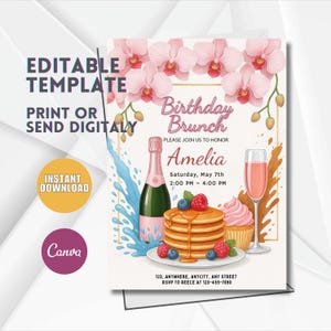 Brunch Invitation Birthday Brunch Flyer Birthday Brunch Invitation Birthday Brunch Invite Brunch Birthday Invitation Brunch Invitations W23