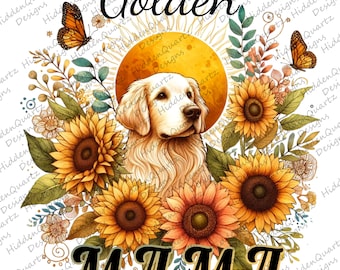 Golden mama PNG, Golden retriever sublimation designs, Golden dog digital design, clip art downloads, file instant graphic, dog mom png