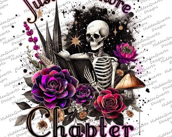 Skull Book PNG, one more chapter sublimation designs, Reading digital design, clip art downloads, instant graphic, skull book lover png