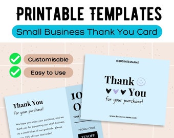Fun Small Business Thank You Card Template, Editable in Canva, Printable