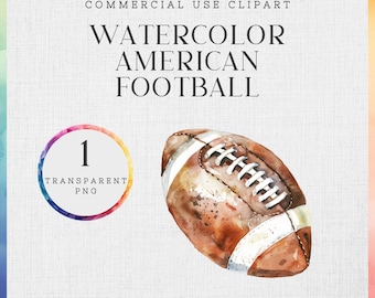 Clipart de fútbol de acuarela, pelota deportiva PNG transparente, descarga instantánea de imagen de fútbol americano, clipart gráfico deportivo