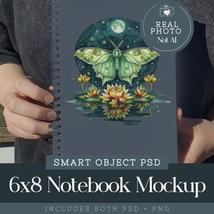 Spiral Notebook Mockup Psd, Notebook Mockup Smart Object, Spiral Bound Note Book Mockup, Printify Notebook, Planner Mock, Diary Mockup