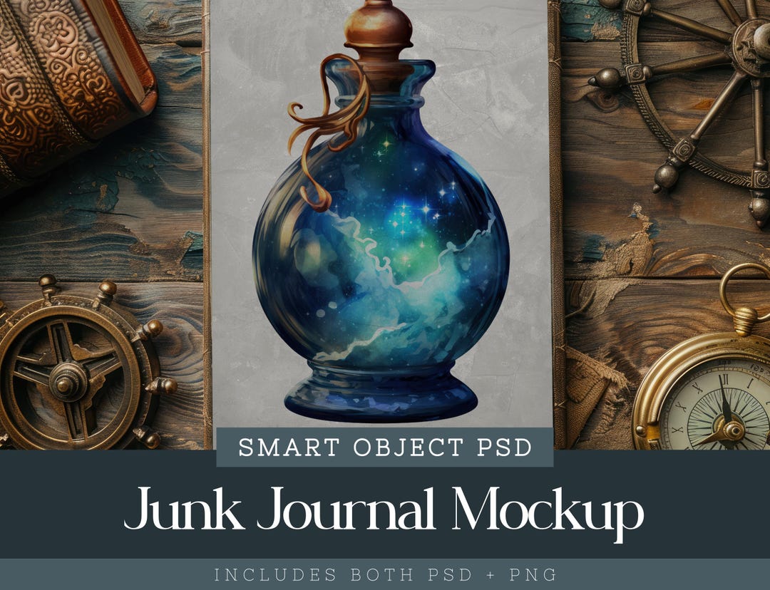 Journal Object Junk Journal Mockup Psd, Notebook Mockup Smart Object, Fantasy Book ...