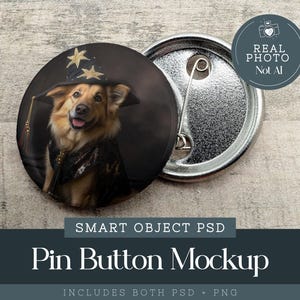 Button Pin Mockup Photoshop, Round Badge Sublimation Mock, Photo Button Mockup, Smart Object Psd, Pin Button Mock, Wedding Pin Mockup