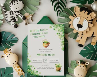 Kid's Party Invitation Mockup Photoshop, Smart Object Psd, Jungle Theme Kid's Birthday, Safari Baby Shower Mock, 5x7 Card Animal Mockup