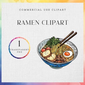 Ramen Bowl Clipart, Comida Asiática PNG Transparente, Imagem de Macarrão para Download Instantâneo, Gráfico de Sopa para Professores, Gastronômicos e Designers