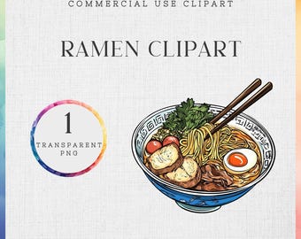 Ramen Bowl Clipart, Asian Food Transparent PNG, Instant Download Noodles Image, Soup Graphic for Teachers, Foodies, and Designers