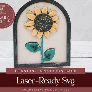 Sunflower Insert SVG for Arch Sign Base, DIY Home Decor, Digital Download for Laser Cutting, Commercial Use File for Makers as1