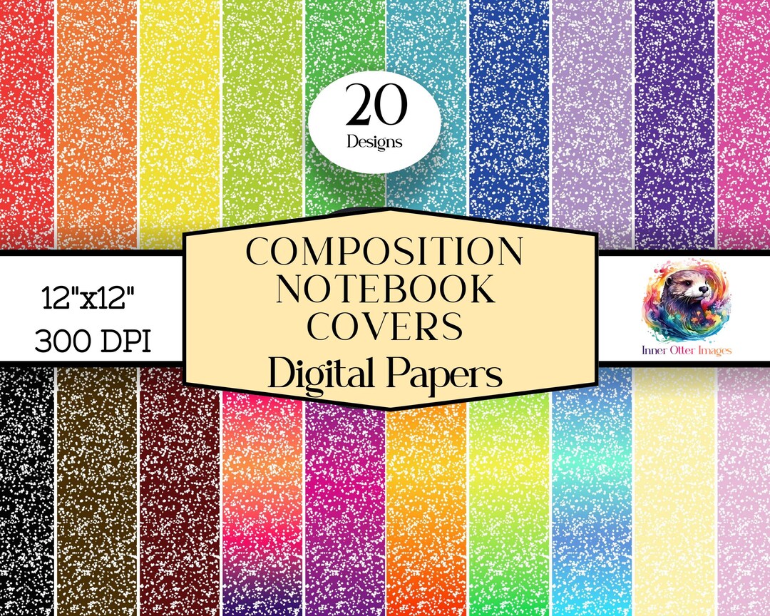 Composition Book Cover Digital Paper for Back to School Planner ...