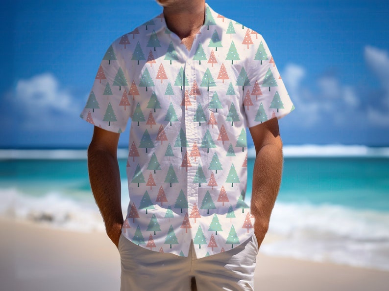 Hawaiian Shirt Mockup Photoshop, Button Up Shirt Smart Object Psd, Short-Sleeved Shirt Mockup, Men's Tropical Shirt Mockup, Apparel Mockup image 3