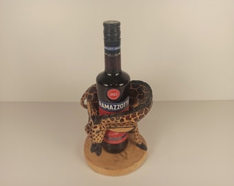 Kenyan Giraffe Wine Holder Giraffe Barware High Quality Giraffe Wine Stand Holder Giraffe Wine Bottle Holder Kenyan Art