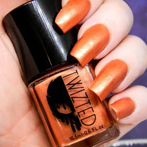 Phoenix Feather - Orange Red Golden Shimmer Custom Nail Polish Cruelty Free