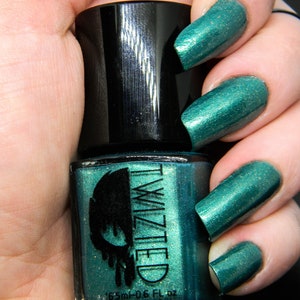 Soul Apothecary - Green Blue Golden Flakes Shimmer Custom Nail Polish Cruelty Free