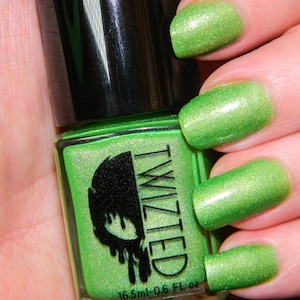 Caribbean Breeze - Green Rainbow Holographic Glitter Custom Nail Polish Cruelty Free