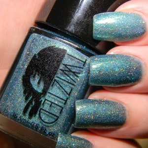 Counterspell - Blue Teal Holographic Glitter Custom Nail Polish Cruelty Free