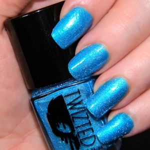 Nymphs Kiss - Ocean Blue Holographic Reflective Glitter Custom Nail Polish Cruelty Free