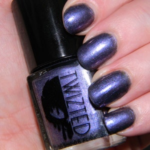 Shades and Shadows - Black Purple Shimmer Custom Nail Polish Cruelty Free
