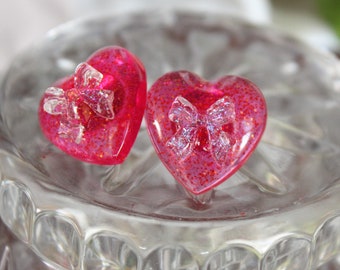 Heart post earrings