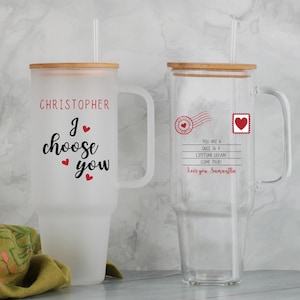 Tazas personalizadas "Te elijo a ti", tazas personalizadas con nombre y letra, regalo para el mejor amigo, taza de café personalizada para el mejor amigo, regalos para el día de San Valentín