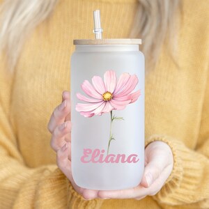 Personalized Birth Flower Coffee Cup With Name, Personalized Birth Flower Tumbler, Bridesmaid Proposal Gift for Her, Party Favor Birthday